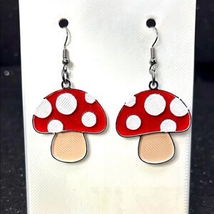 Red and White Mushroom Earrings